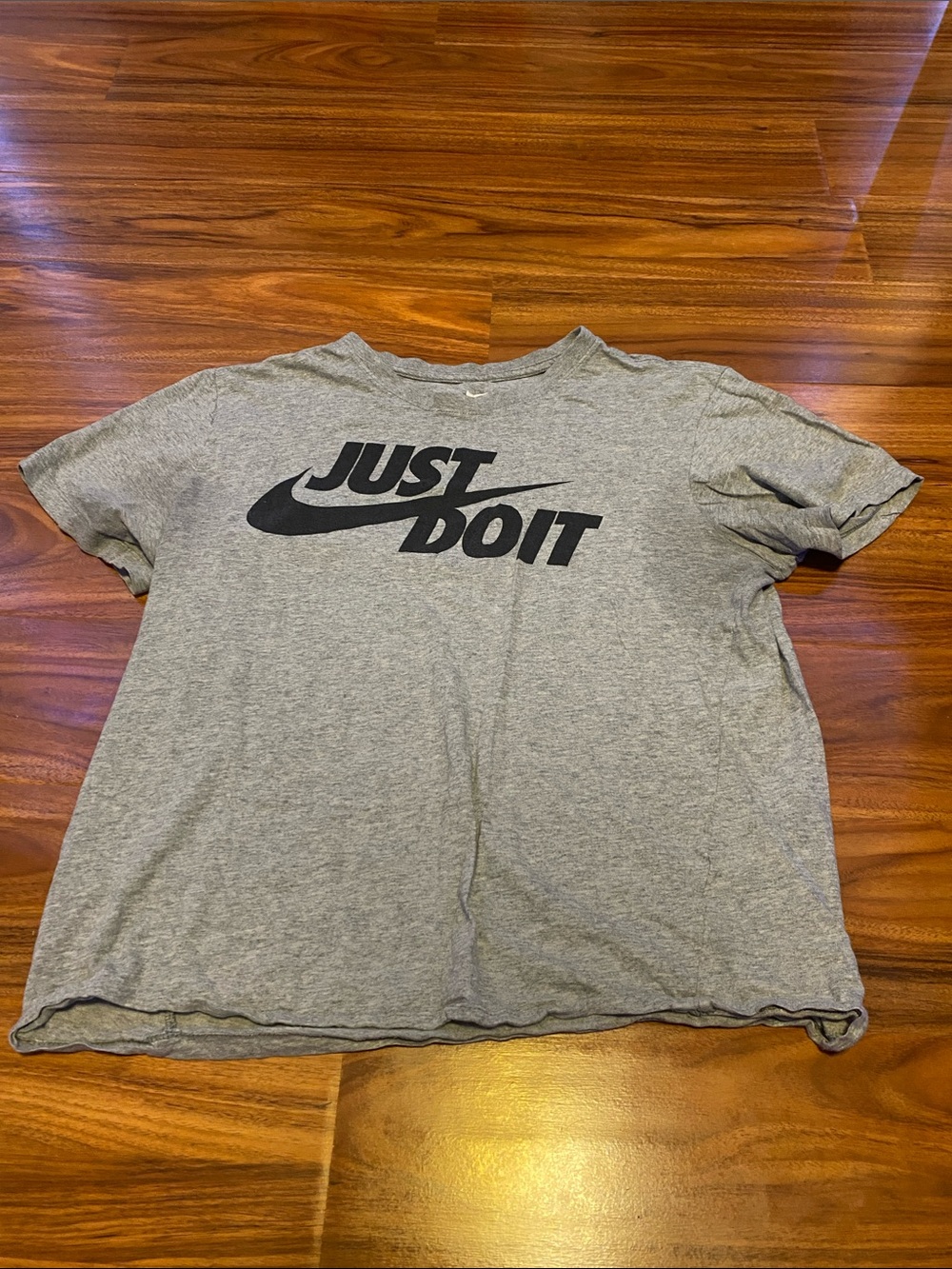 Nike Grey Tee with Black "Just Do It" Swoosh